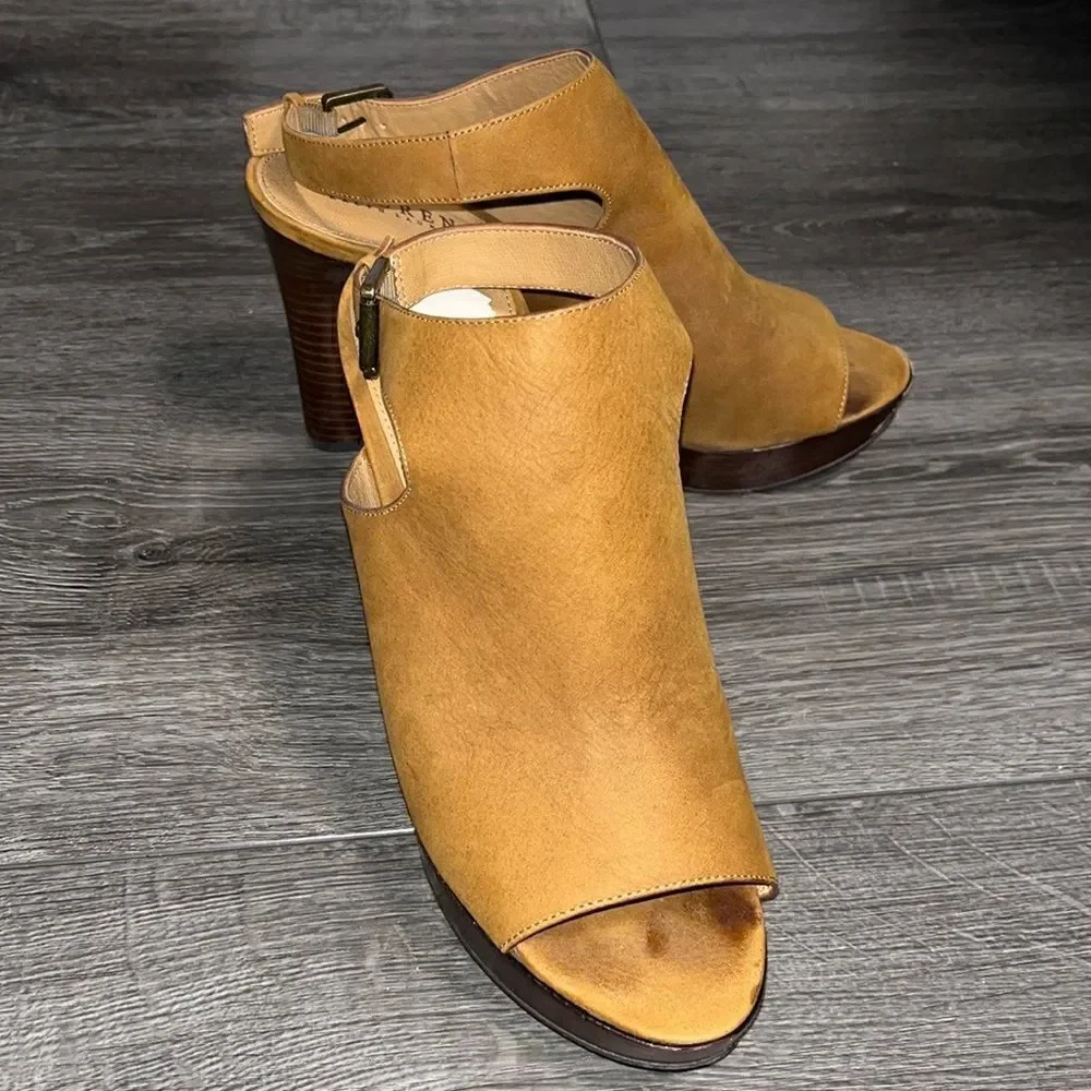 Ralph Lauren leather platform open tor sandals Size 10